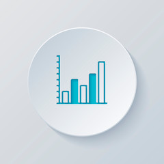 Poster - Finance grapgic, grow. Cut circle with gray and blue layers. Pap