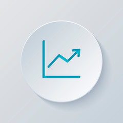 Poster - Finance grapgic, grow. Cut circle with gray and blue layers. Pap