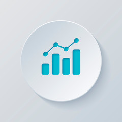 Poster - finance grapgic, grow. Cut circle with gray and blue layers. Pap