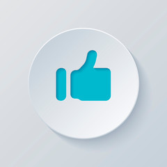 Poster - Simple like icon. Social symbol. Cut circle with gray and blue l