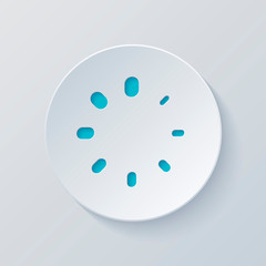 Poster - Simple loading symbol. Cut circle with gray and blue layers. Pap