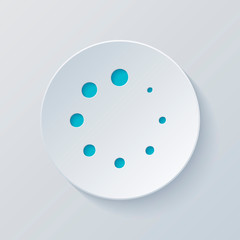 Poster - Simple loading symbol. Cut circle with gray and blue layers. Pap