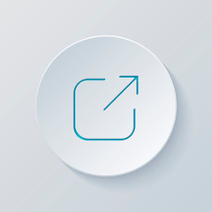 Poster - Share, logout or upload. Diagonal arrow out square. Cut circle w