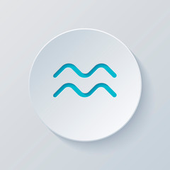 Poster - Astrological sign. Aquarius simple icon. Cut circle with gray an