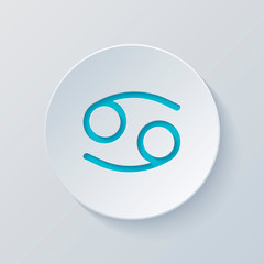 Poster - Astrological sign. Cancer simple icon. Cut circle with gray and
