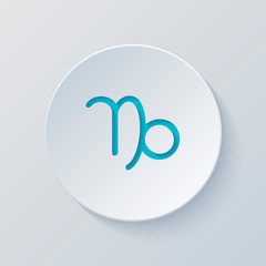 Poster - Astrological sign. Capricorn simple icon. Cut circle with gray a