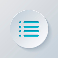 Poster - Simple list menu icon. Cut circle with gray and blue layers. Pap