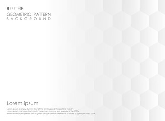 Fototapete - Abstract of pentagon geometric pattern gradient white background.