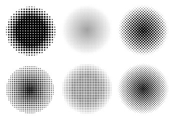 Poster - Halftone round design elements