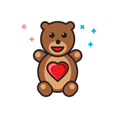 Poster - Bear with heart icon on white background for graphic and web design, Modern simple vector sign. Internet concept. Trendy symbol for website design web button or mobile