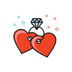 Poster - Valentines day ring icon on white background for graphic and web design, Modern simple vector sign. Internet concept. Trendy symbol for website design web button or mobile