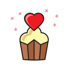 Poster - Valentines cake icon on white background for graphic and web design, Modern simple vector sign. Internet concept. Trendy symbol for website design web button or mobile