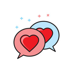 Poster - Love message icon on white background for graphic and web design, Modern simple vector sign. Internet concept. Trendy symbol for website design web button or mobile