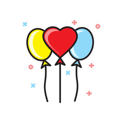 Poster - Valentines day ballons icon on white background for graphic and web design, Modern simple vector sign. Internet concept. Trendy symbol for website design web button or mobile