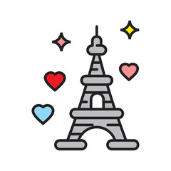 Poster - Eiffel tower icon on white background for graphic and web design, Modern simple vector sign. Internet concept. Trendy symbol for website design web button or mobile