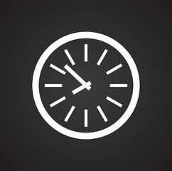 Poster - Time icon on black background for graphic and web design, Modern simple vector sign. Internet concept. Trendy symbol for website design web button or mobile app