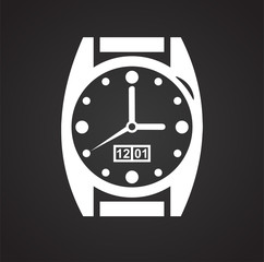 Poster - Time icon on black background for graphic and web design, Modern simple vector sign. Internet concept. Trendy symbol for website design web button or mobile app