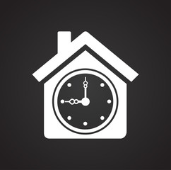 Poster - Time icon on black background for graphic and web design, Modern simple vector sign. Internet concept. Trendy symbol for website design web button or mobile app