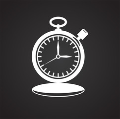 Poster - Time icon on black background for graphic and web design, Modern simple vector sign. Internet concept. Trendy symbol for website design web button or mobile app