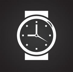 Poster - Time icon on black background for graphic and web design, Modern simple vector sign. Internet concept. Trendy symbol for website design web button or mobile app