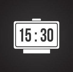 Poster - Time icon on black background for graphic and web design, Modern simple vector sign. Internet concept. Trendy symbol for website design web button or mobile app