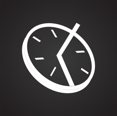 Poster - Time icon on black background for graphic and web design, Modern simple vector sign. Internet concept. Trendy symbol for website design web button or mobile app