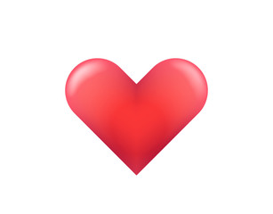 Poster - Red heart isolated on white background. Vector illustration