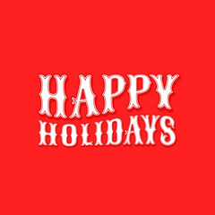 Aufkleber - Happy holidays composition on red background. Retro style vector illustration