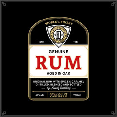 Wall Mural - Rum label template