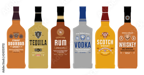 Fotografía Bottle mockups with alcoholic drink labels