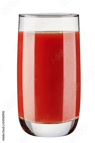 Fotografía Glass with tomato juice isolated on white background.