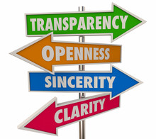 Transparency Words Signs 4 Arrows 3d Illustration