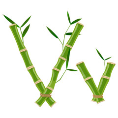 Wall Mural - Bamboo letter V