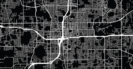 Urban vector city map of Orlando, Florida, United States of America