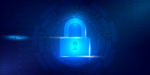 Poster - Future cyber technology web services for business and internet project. Cyber security and information or network protection.Vector illustration