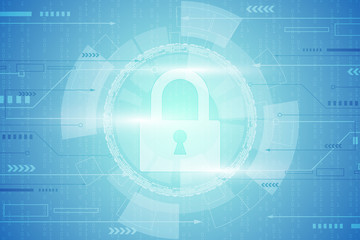 Poster - Abstract technology background protect system innovation vector illustrationSecurity cyber digital concept. Protection of personal data.Vector illustration.