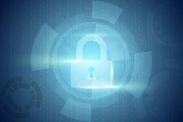 Poster - Abstract technology background protect system innovation vector illustrationSecurity cyber digital concept. Protection of personal data.Vector illustration.