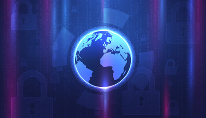 Poster - Abstract technology background protect system innovation vector illustrationSecurity cyber digital concept. Protection of personal data.Vector illustration.