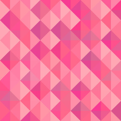 Wall Mural - triangle vector pattern on seampless pink background - mosaic texture with polygons.