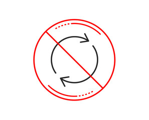 Aufkleber - No or stop sign. Refresh line icon. Rotation arrow sign. Reset or Reload symbol. Caution prohibited ban stop symbol. No  icon design.  Vector