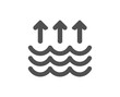 Evaporation icon. Global warming sign. Waves symbol. Quality design element. Classic style icon. Vector
