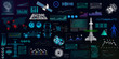 © SergeyBitos - Hightech elements set, HUD UI style. Futuristic user interface big collection( 3d elements, spaceship, radar, forex, medical, navigation, maps, gui, space) Big HUD collection