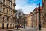 Fototapeta Miasto - Beautiful architecture of the buildings and streets at Prague old town