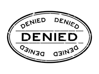 Canvas Print - Grunge black denied word oval rubber seal stamp on white background