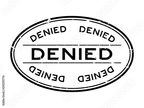 Fotografía Grunge black denied word oval rubber seal stamp on white background