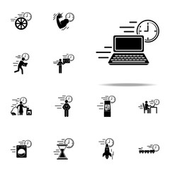 Poster - computer speed icon. Speed icons universal set for web and mobile