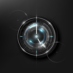 Wall Mural - abstract futuristic technology background with clock concept and time machine, vector illustration