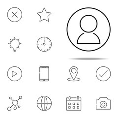 Canvas Print - contact in circle icon. web, minimalistic icons universal set for web and mobile