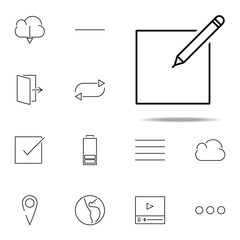 Poster - paper and pencil icon. web, minimalistic icons universal set for web and mobile