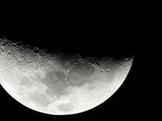 Wall Mural - waxing crescent moon as background